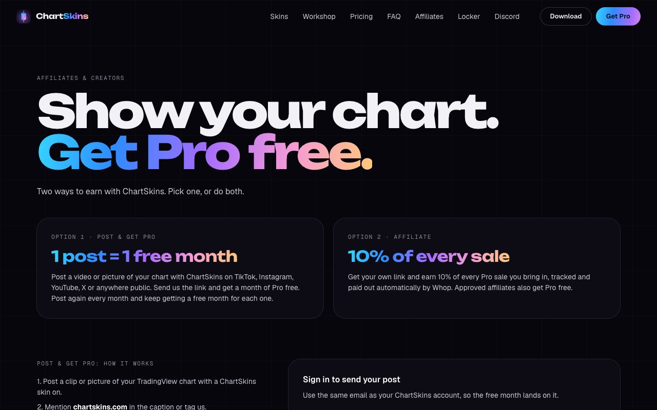 The affiliates and free Pro page